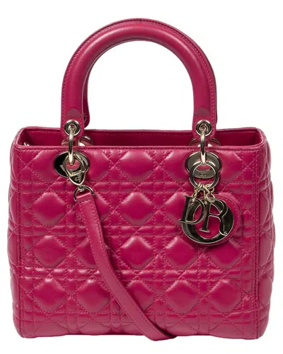 Dior Chanel Logo Leather Shoulder Bag In Purple