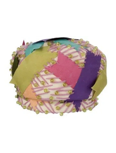 Pre-owned Dior Chapeaux Vintage Beaded Hat In Neutral