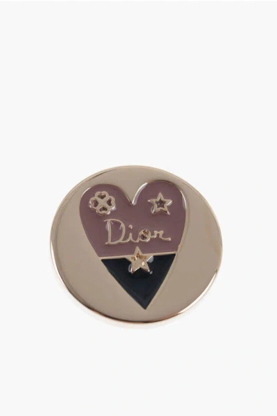 Dior Charm For Shoulder Strap With Engraved Heart In Gold