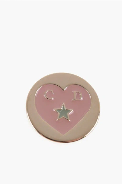 Dior Charm For Shoulder Strap With Engraved Heart In Pink