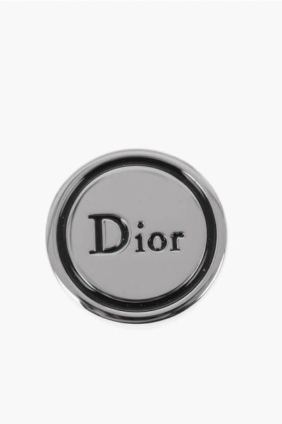 Dior Charm For Shoulder Strap With Engraved Logo In Gray