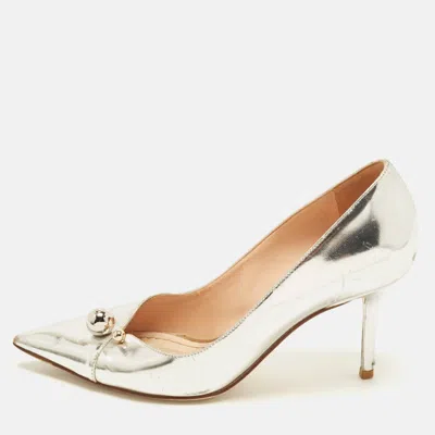 Pre-owned Dior Charm Size 36 Silver Leather Pumps