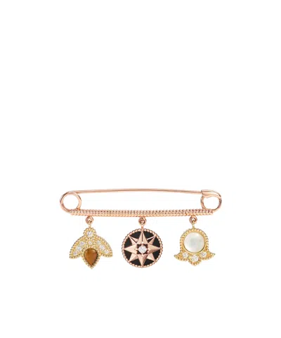 Dior Charms Brooch In Yellow