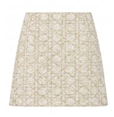 Dior Checked Skirt In Nude