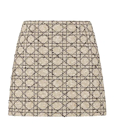 Dior Checked Skirt In Nude