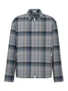 Dior Checked Zip-up Shirt Jacket In Grey
