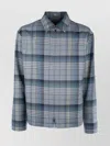Dior Checked Zip-up Shirt Jacket In Blue