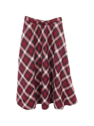 Pre-owned Dior Check'n' Pop Plaid Skirt In Red