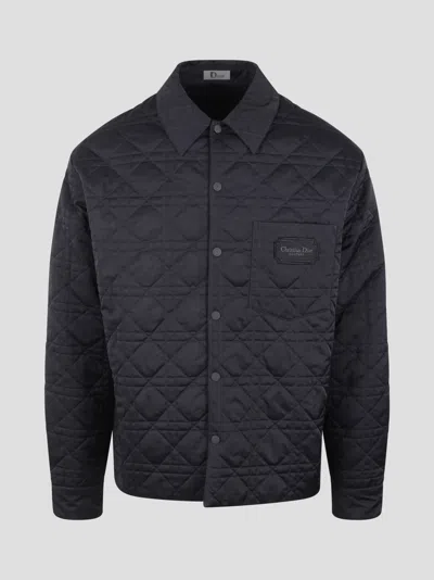 Dior Logo Patch Long-sleeved Jacket In Black