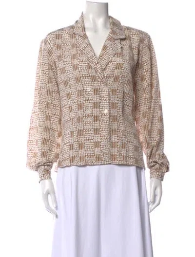 Pre-owned Dior Chemises Printed Blouse In Neutrals