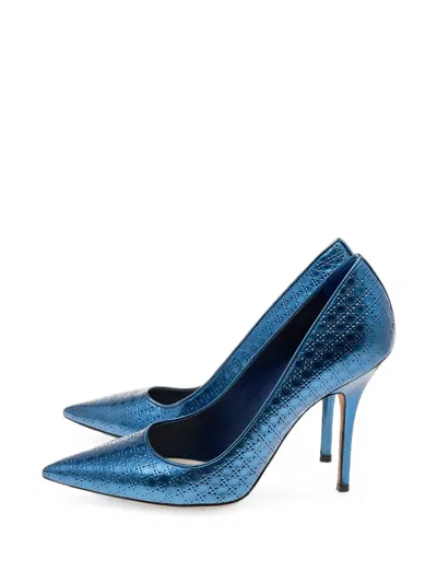 Pre-owned Dior Cherie Pointed-toe Pumps In Blue