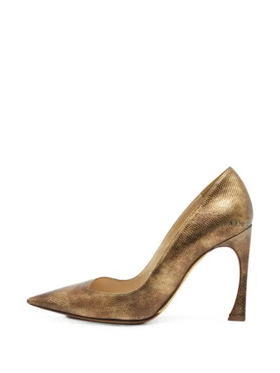 Pre-owned Dior Cherie Pointed-toe Pumps In Gold