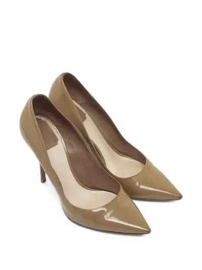 Pre-owned Dior Cherie Pointed-toe Pumps In Neutrals