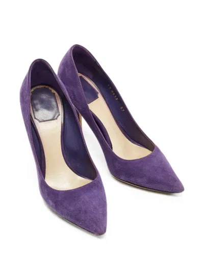 Pre-owned Dior Cherie Pointed-toe Pumps In Purple