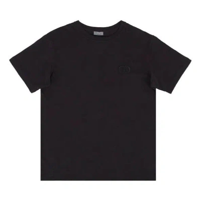 Dior Chest Cd Embroidered Short Sleeve For Men Black