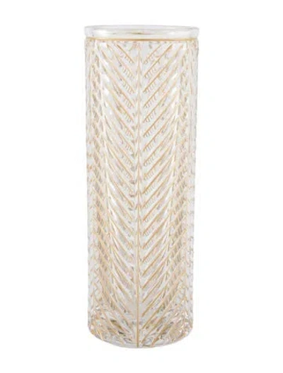 Pre-owned Dior Chevron Crystal Vase In Transparent
