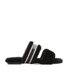 Dior Chez Moi Logo Embroidered Sandals In Black