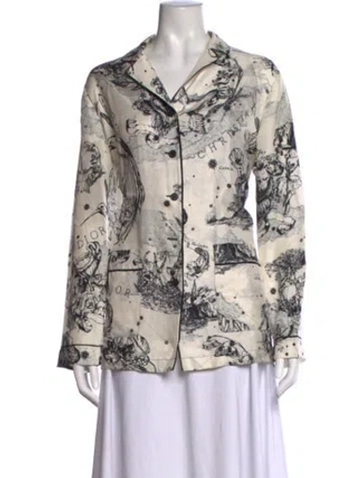 Pre-owned Dior Chez Moi Silk Pajamas In Neutrals