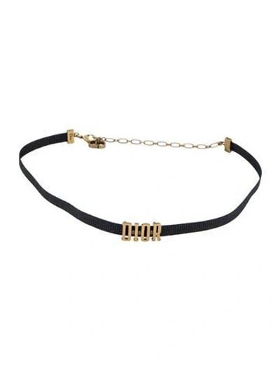 Pre-owned Dior '' Choker, 14.25" In Black