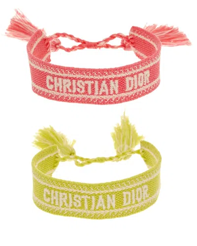 Dior Christain  Iviera Fabric Bracelet In Pink