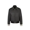 Dior Zippered Long-sleeved Leather Jacket In Black