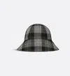 Dior D-tulipe Check'n' Large-brim Reversible Cloche