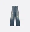 Dior Distressed Denim Trousers Belt Loops In Blue
