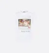 Dior Crew Neck Graphic Print Short Sleeves Top In White