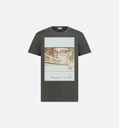 Dior Neck Crew Graphic Print Short Sleeves In Green