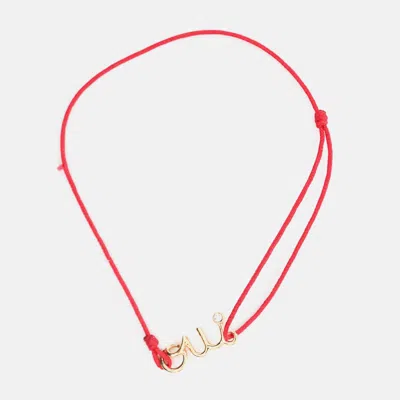 Pre-owned Dior Christian  18k Yellow Gold Diamond Set Oui Bracelet