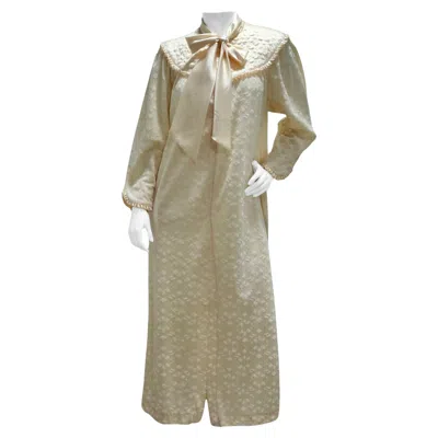 Pre-owned Dior Christian  1960s Ivory Velvet Maxi Dress In White