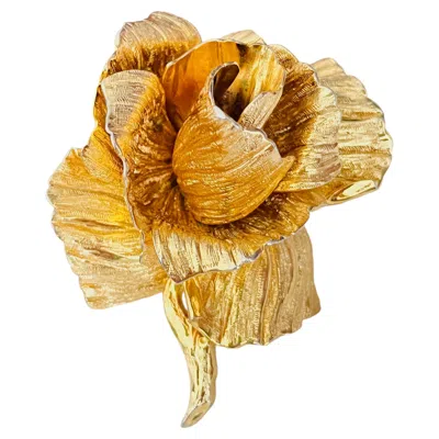 Pre-owned Dior Christian  1964 Vintage Iconic Gold Large Blossom Flourish Statement Brooch In Multiple