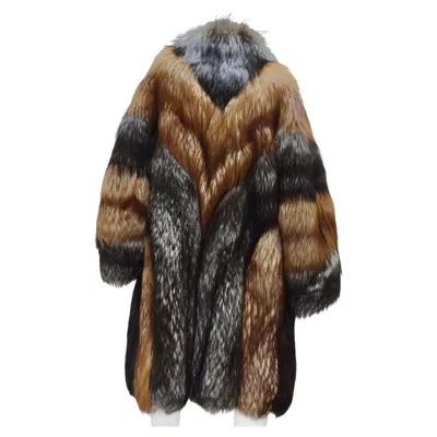 Pre-owned Dior Christian  1970s Fox Fur Coat In Black