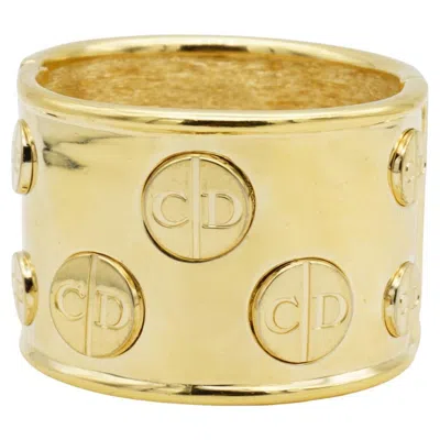 Pre-owned Dior Christian  1970s Manschette All Logo Cd Circle Cuff Chunky Bracelet Bangle In Multi