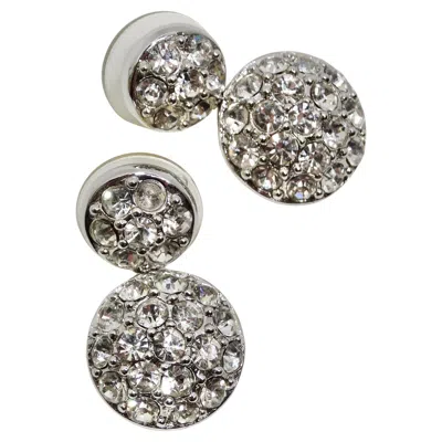 Pre-owned Dior Christian  1980s Rhinestone Dangle Earrings In Multi