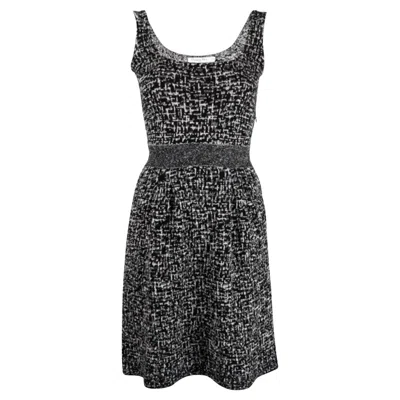 Pre-owned Dior Christian  2011 11aw Tweed Alpaca Dress In Black
