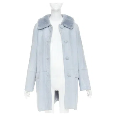 Pre-owned Dior Christian  2017 Rabbit Fur Lined Coat S In Gray