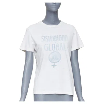 Pre-owned Dior Christian  2019 Sisterhood Is Global Off White Cotton Linen Slogan Shirt