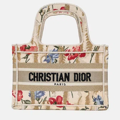 Pre-owned Dior Christian  2020 Canvas Mini Hibiscus Book Tote In Multi