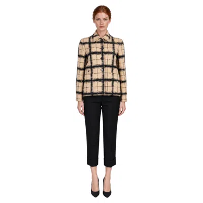 Pre-owned Dior Christian  2020 Plaid Tweed Jacket Beige/black 38 S