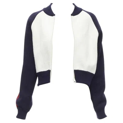 Pre-owned Dior Christian  2021 I Love Paris Wool Cropped Track Jacket Zip Bomber Fr34 Xs In Black