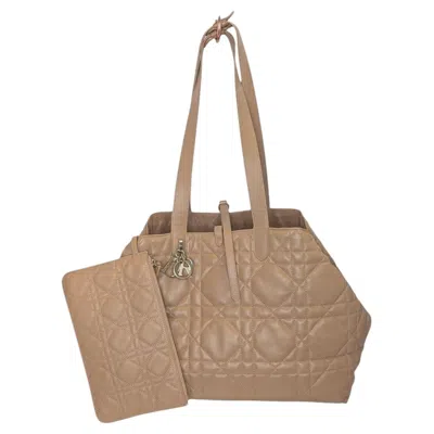 Pre-owned Dior Christian  2023 Large  Toujours Bag Tan Calfskin In Brown