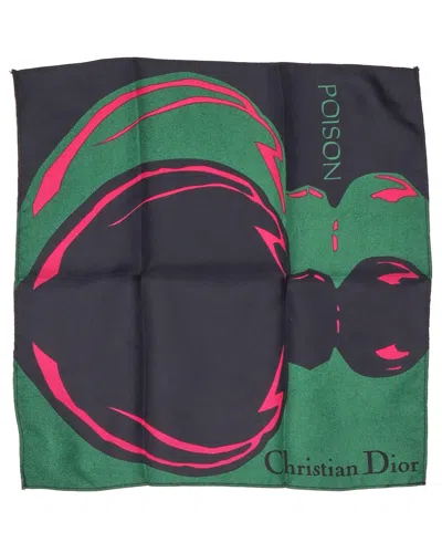 Dior Christian  27 Silk Pocket Square In Multi