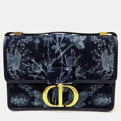 Pre-owned Dior Christian  30 Montaigne Bag M9203 In Navy Blue