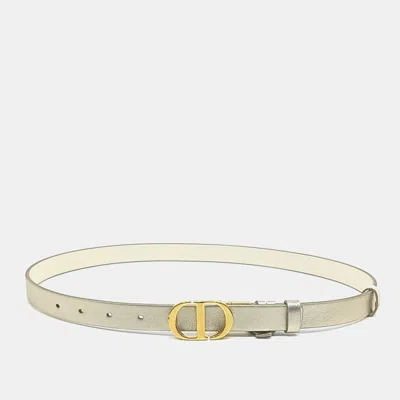 Pre-owned Dior Christian  30 Montaigne Reversible Belt In Gold