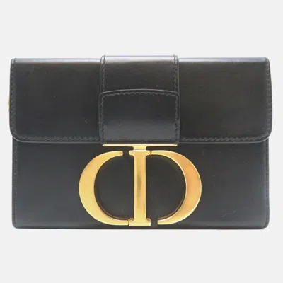 Pre-owned Dior Christian  30 Montaigne Shoulder Bag Calfskin Black