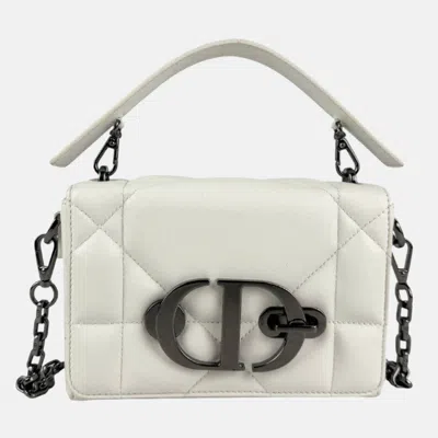 Pre-owned Dior Christian  30 Montaigne Shoulder Bag/handbag White Leather