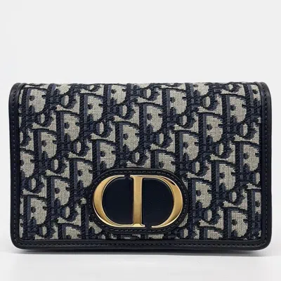 Pre-owned Dior Christian  30 Montaigne Two-in-one Pouch Bag In Navy Blue