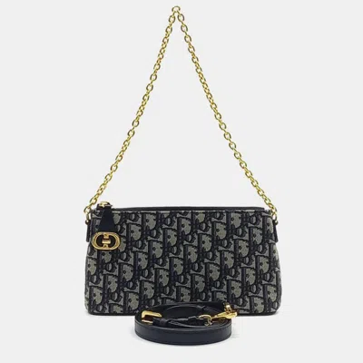 Pre-owned Dior Christian  30 Montaine Midi Mini Bag In Navy Blue