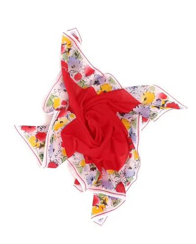 Dior Christian  45 Floral Cotton Handkerchief In Purple